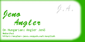 jeno angler business card
