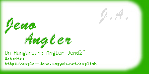 jeno angler business card